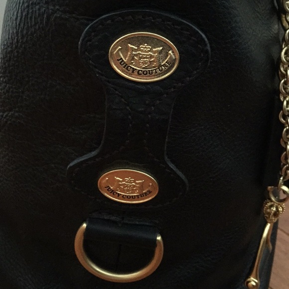 JUICY COUTURE real black leather bag with gold - Picture 6 of 8